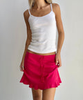 Hot Pink Ruffle Mini Skirt (Medium)