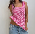Stretchy Pink Striped Tank (Medium)