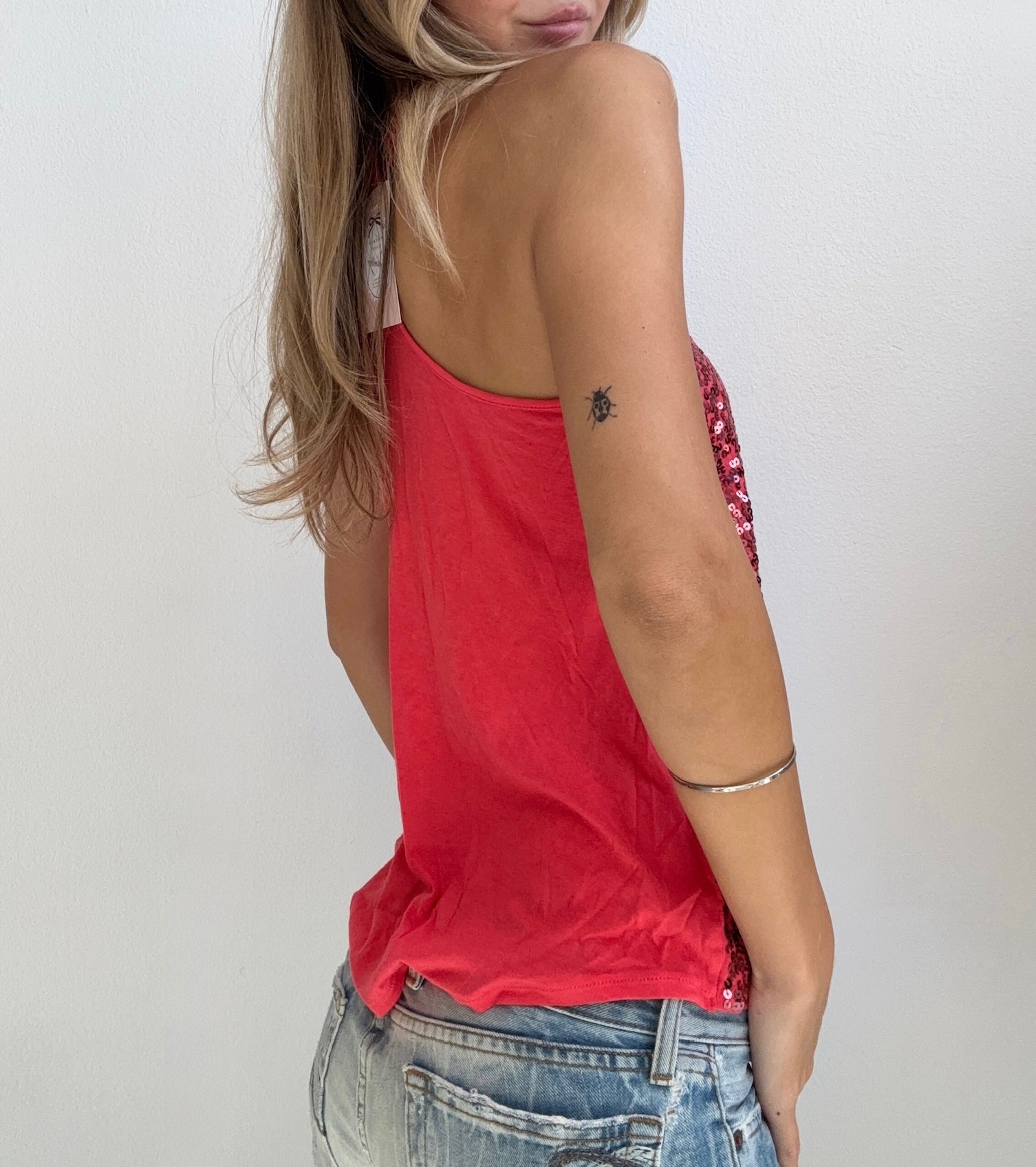 Pink Sequin Tank Top (Small)
