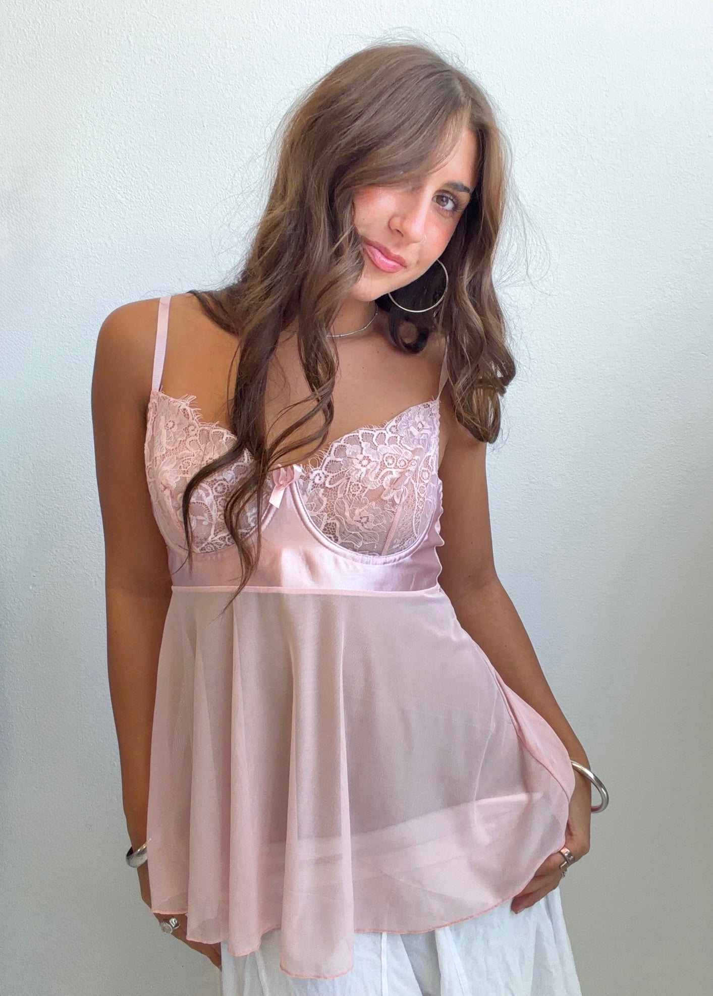 Blush Lace Babydoll Cami (Small)