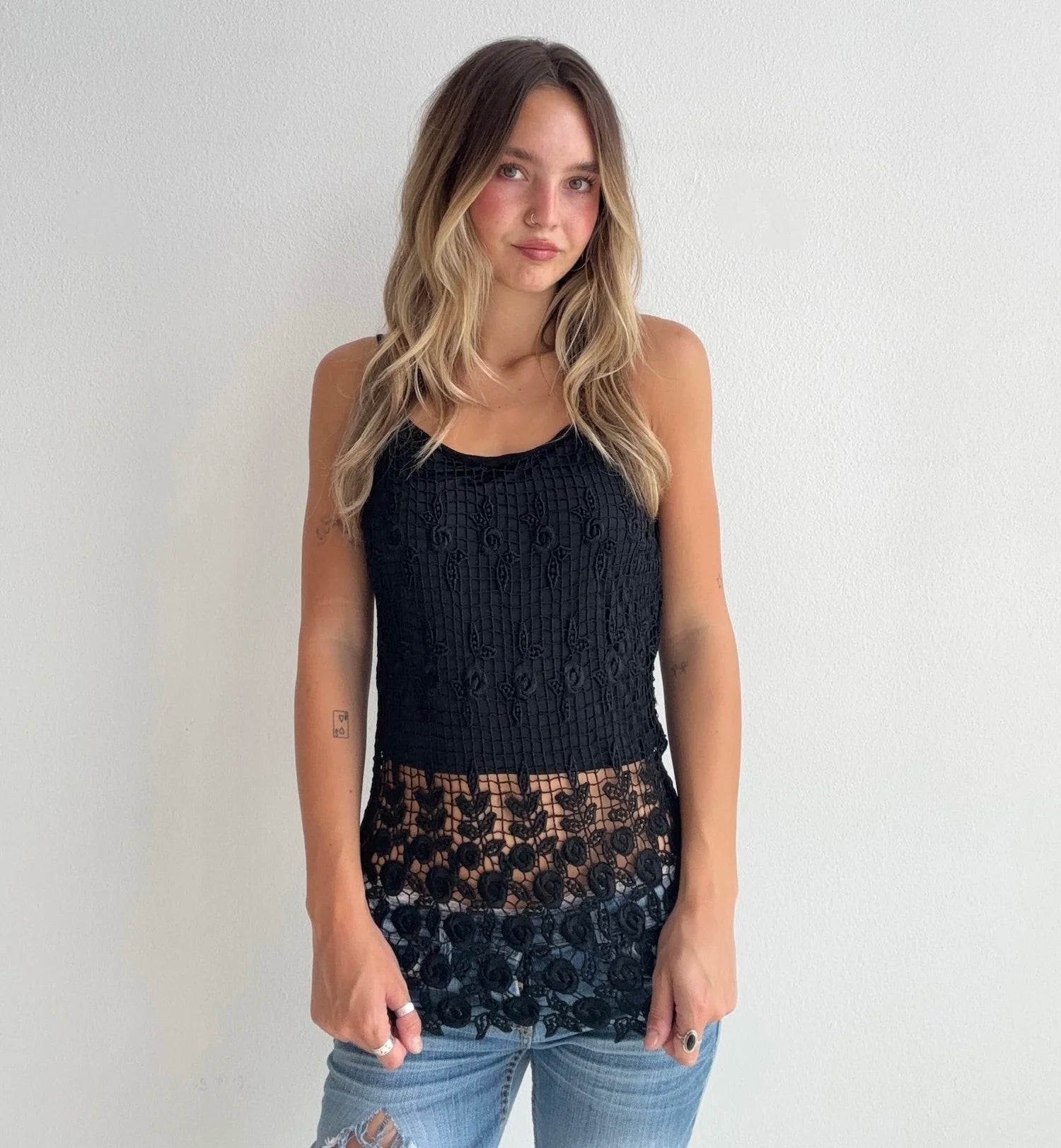 Crochet Spaghetti Strap Top (Small)