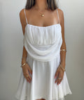 White Chiffon Fairy Mini Dress (Large)