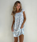Blue Floral Lounge Dress (Small)