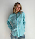 Beachy Blue Stripe Button Up (Medium)