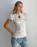Ivory Ruffle Keyhole Top (Small)