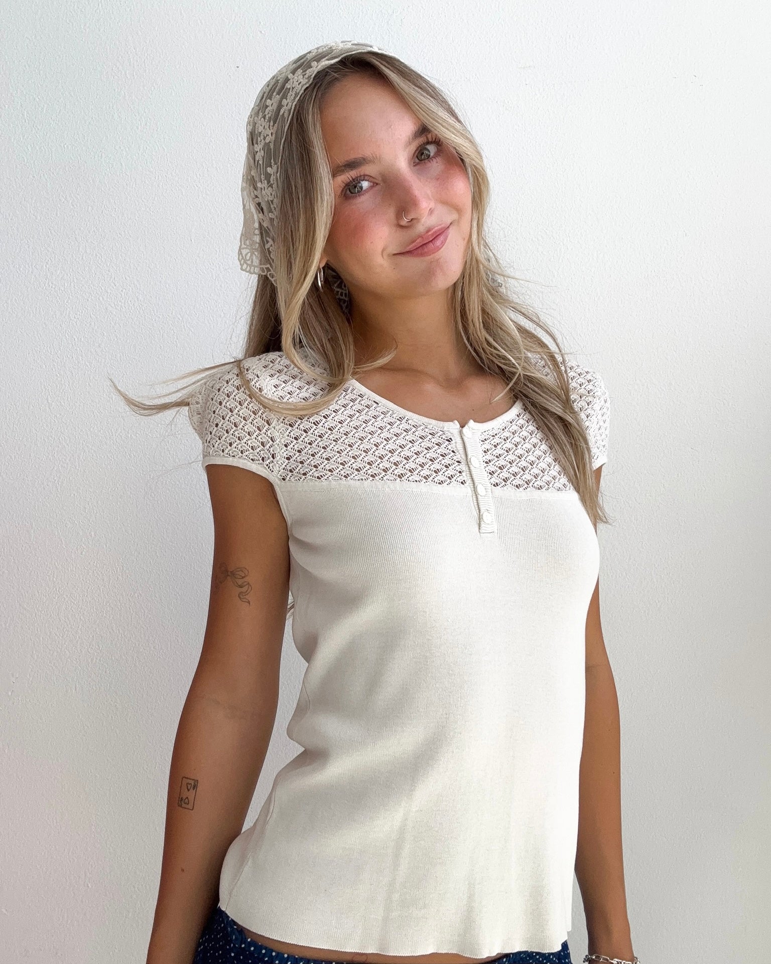 Crochet Lace Blouse Top (Small)