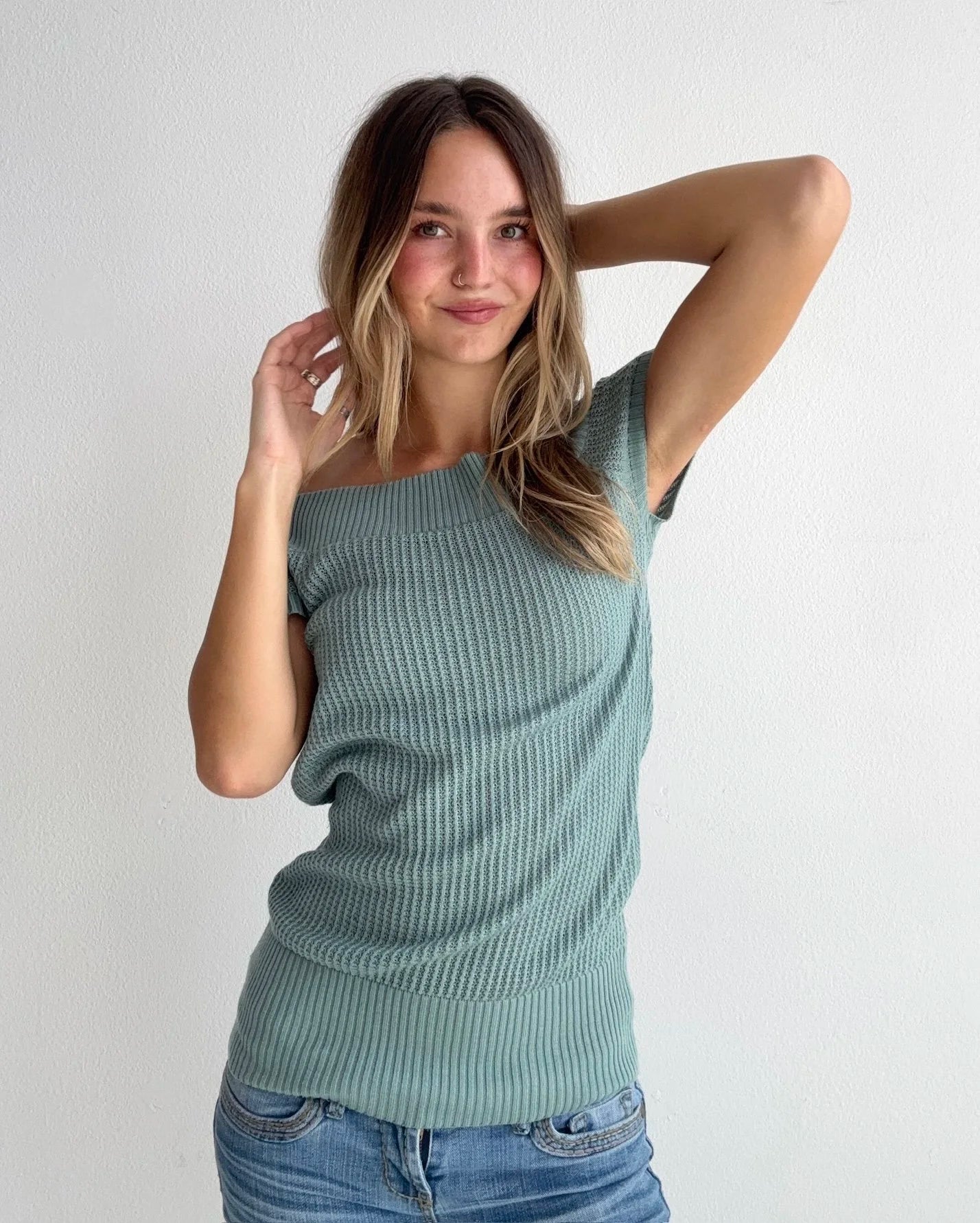 Off the Shoulder Knit Top (Small)