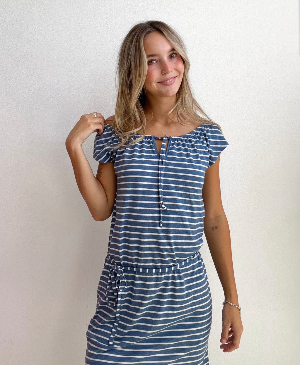 Seaside Stripe Knit Dress (Small)