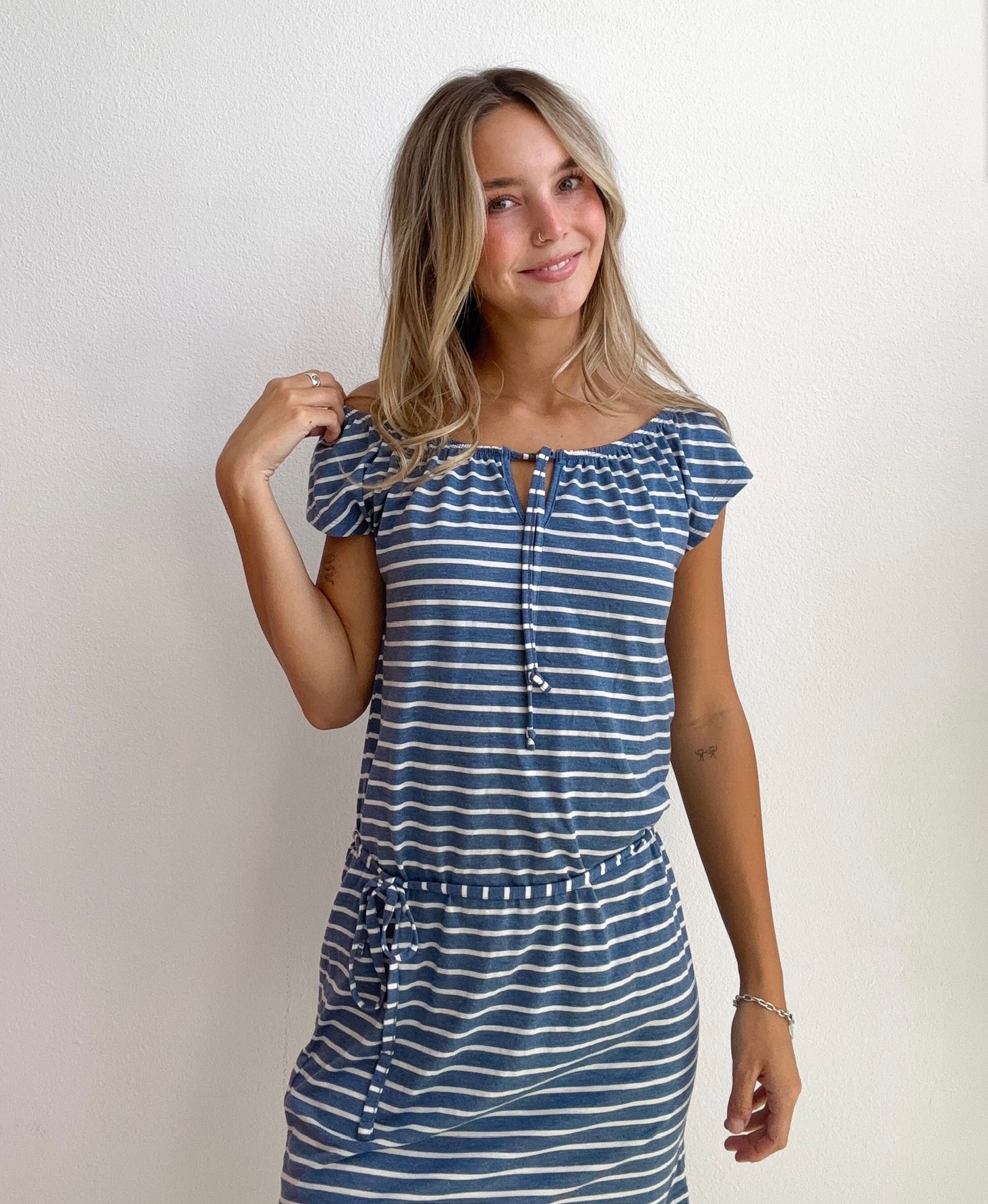 Seaside Stripe Knit Dress (Small)