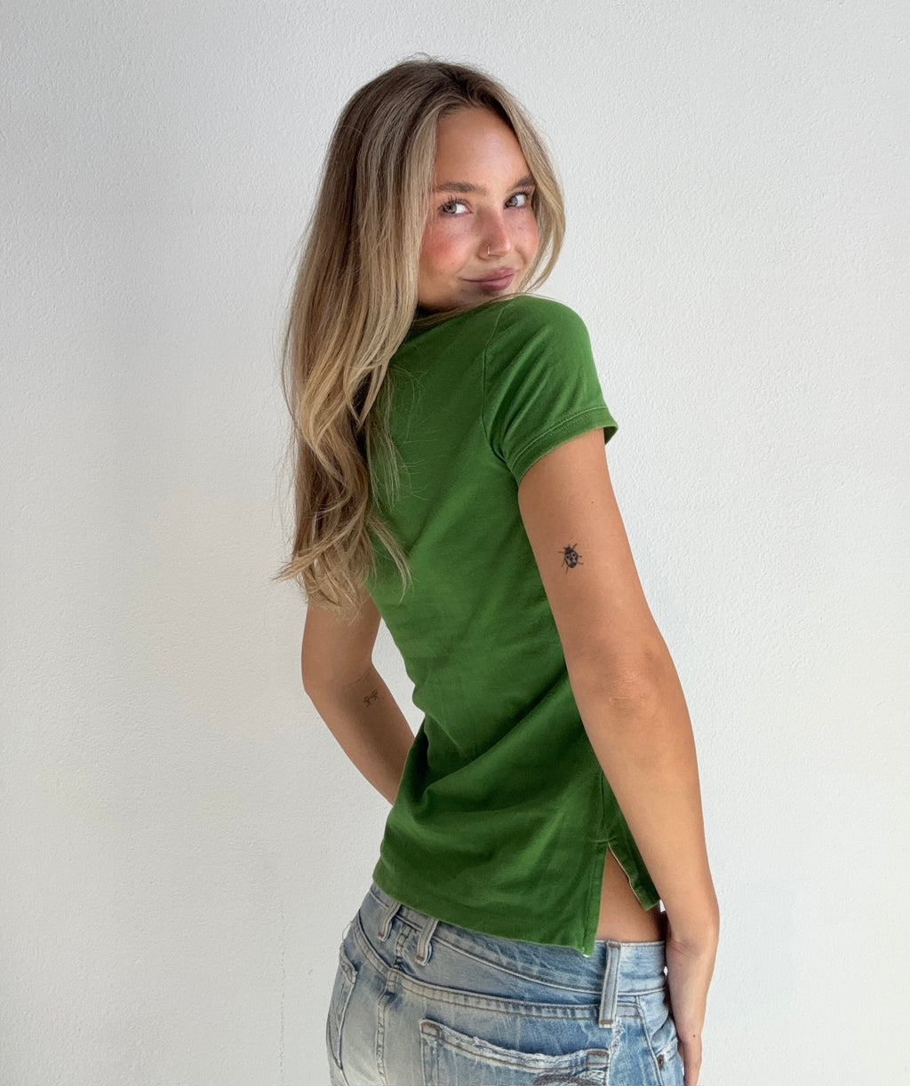 2000’s Aero Green Polo Tee Top (Small)