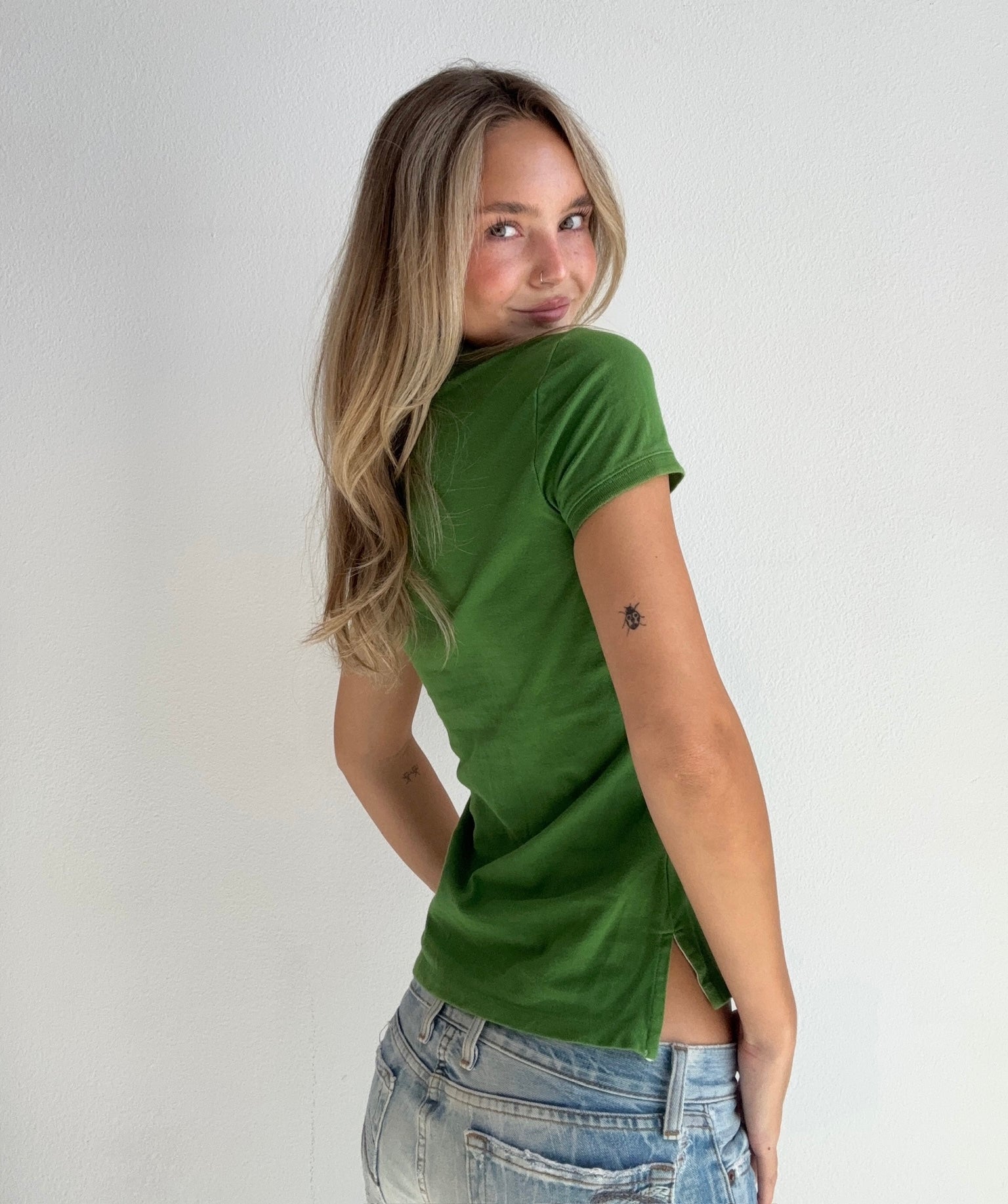 2000’s Aero Green Polo Tee Top (Small)