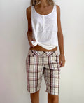 Pink Mocha Plaid Bermuda Shorts (6)