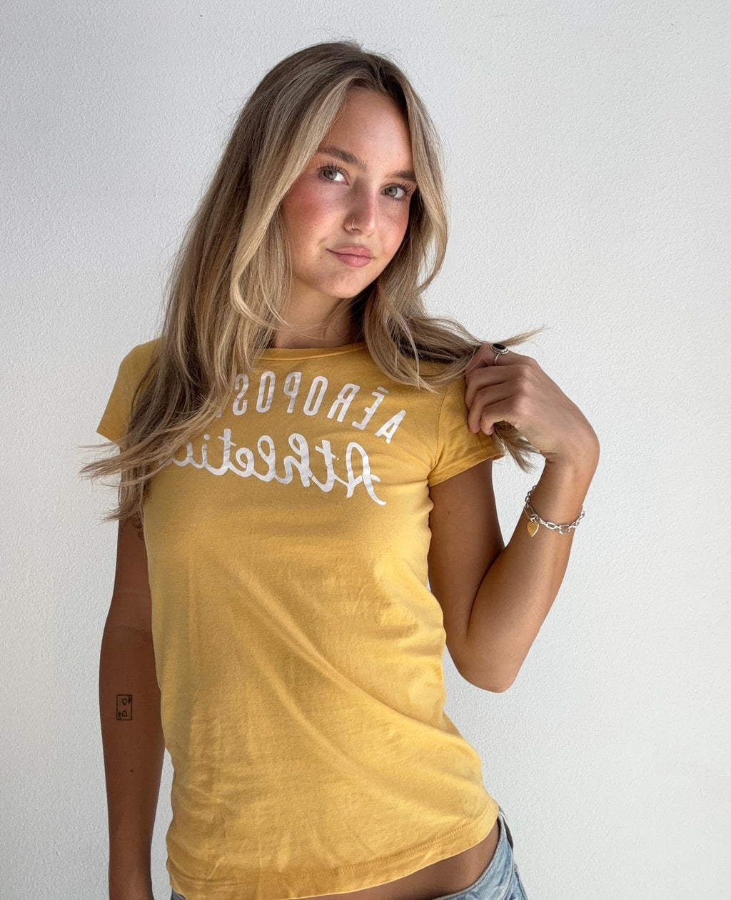 2000’s Aero Athletic Yellow Baby Tee (Small)