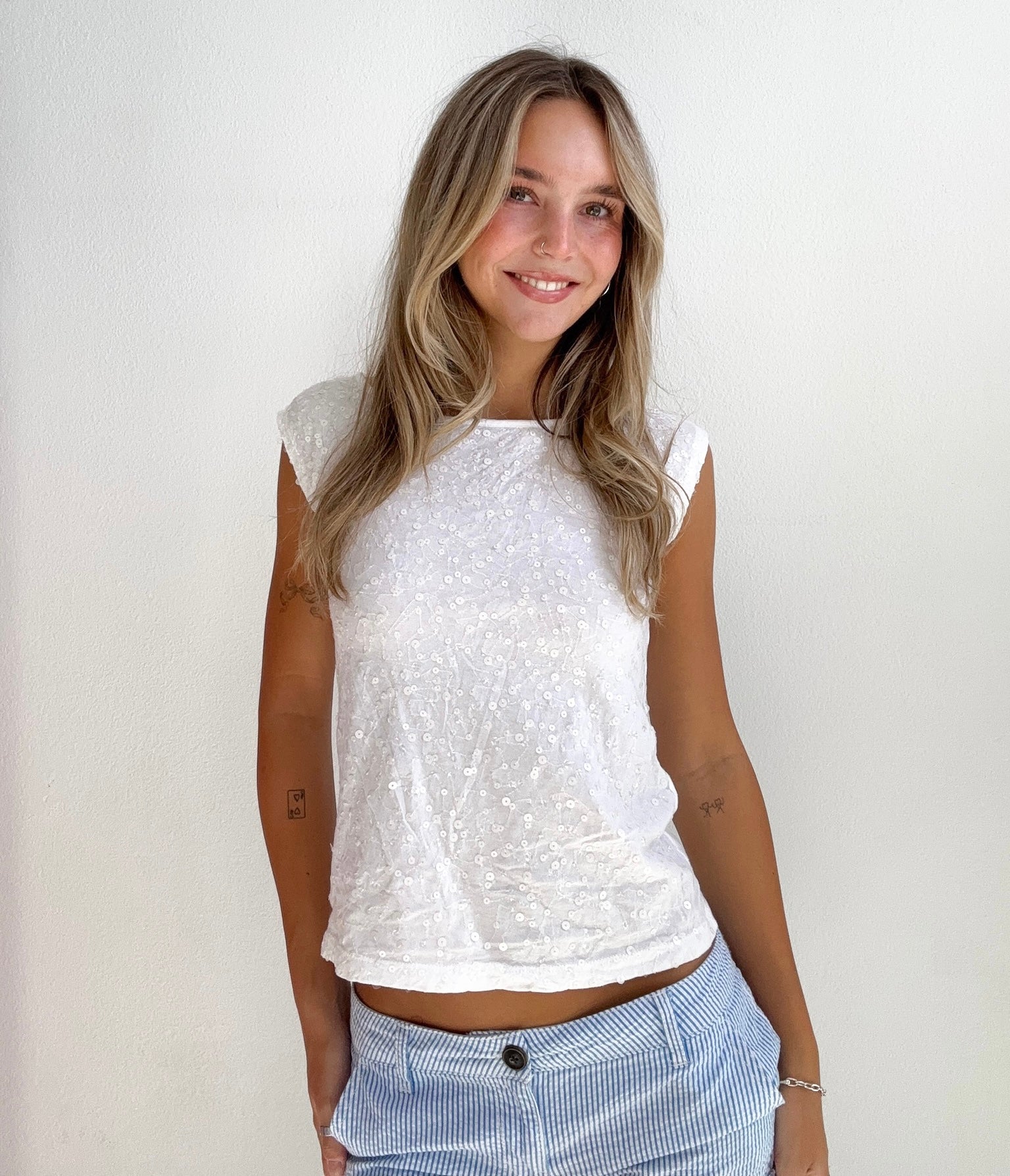 Star Spangled Sequin Shell Top (XS)