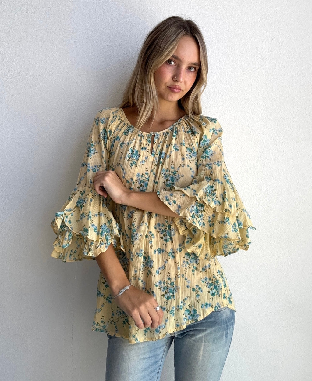 Butter Yellow Bluebell Blouse (Medium)