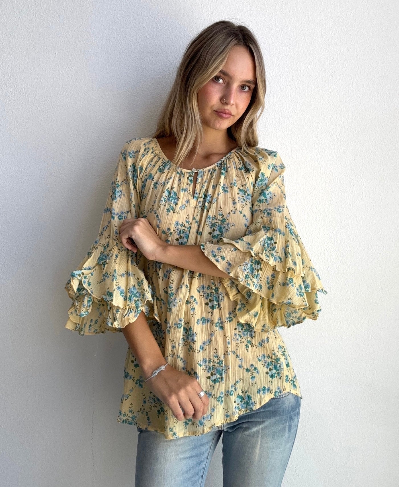 Butter Yellow Bluebell Blouse (Medium)