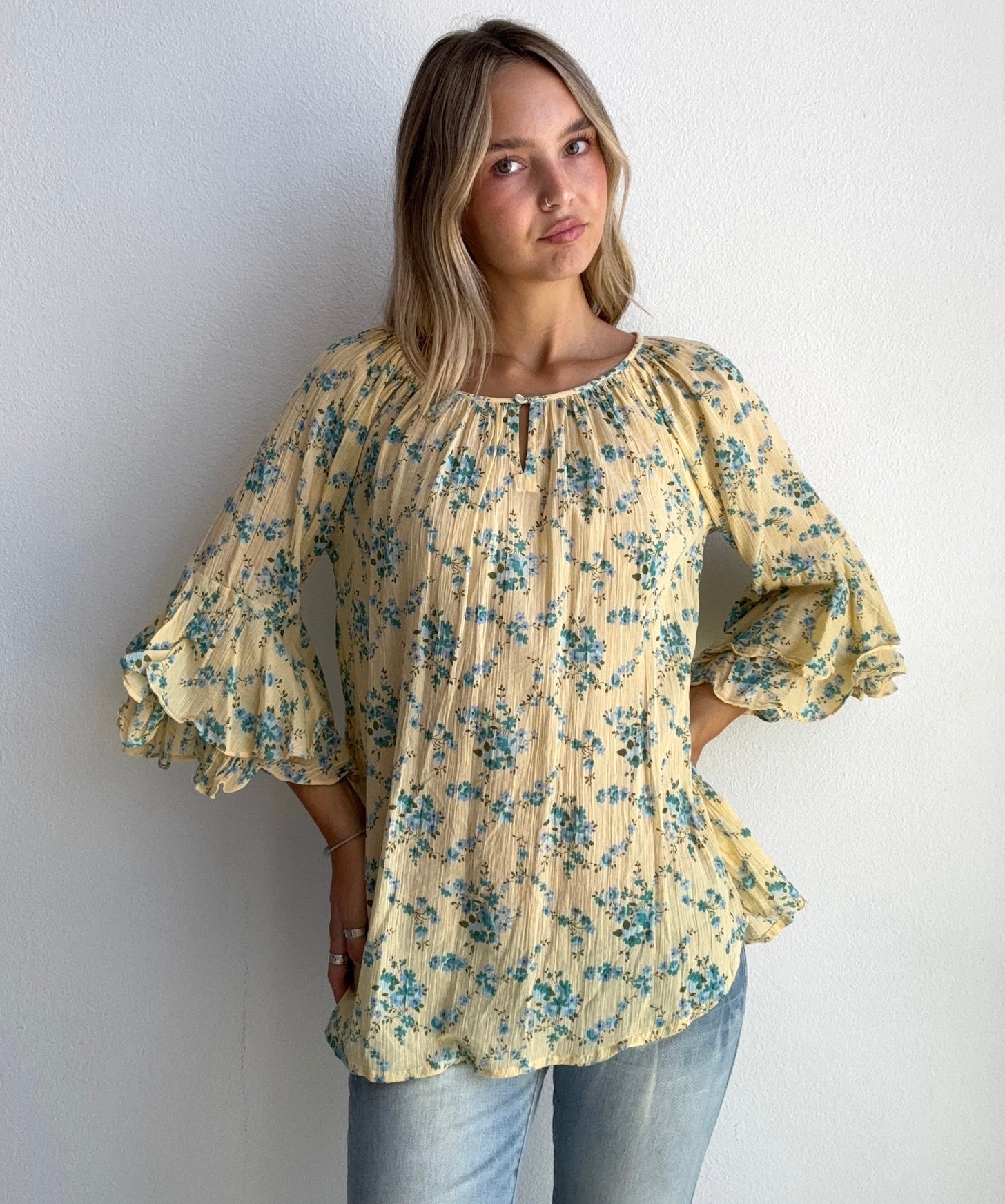 Butter Yellow Bluebell Blouse (Medium)