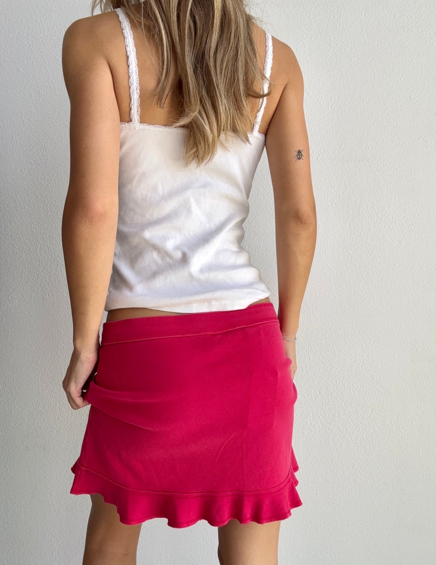 Hot Pink Ruffle Mini Skirt (Medium)