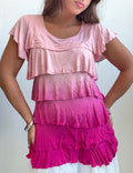 Pink Ombré Ruffle Tunic (S/M)