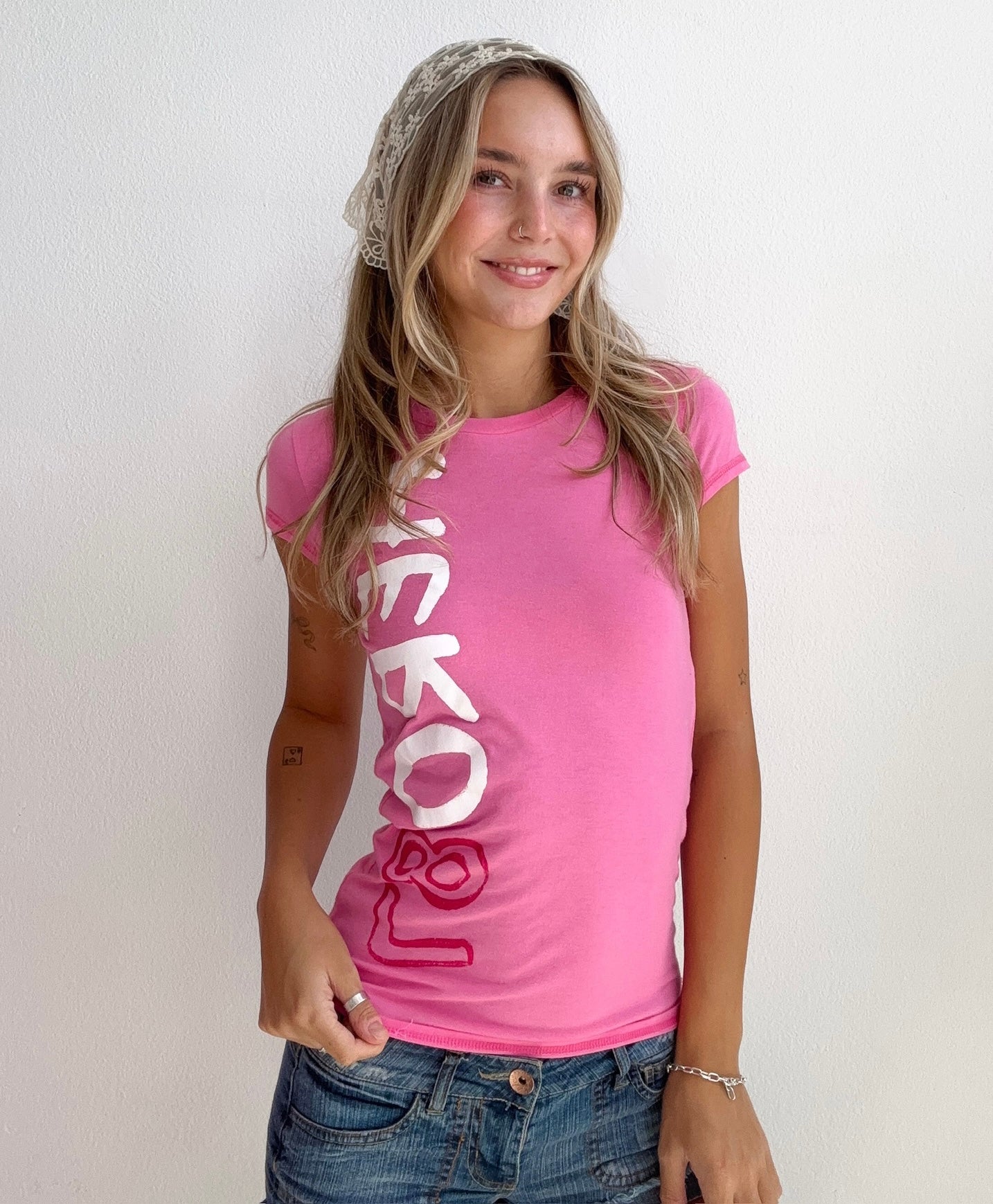 Y2K Aeropostale Pink Graphic Tee (Small)