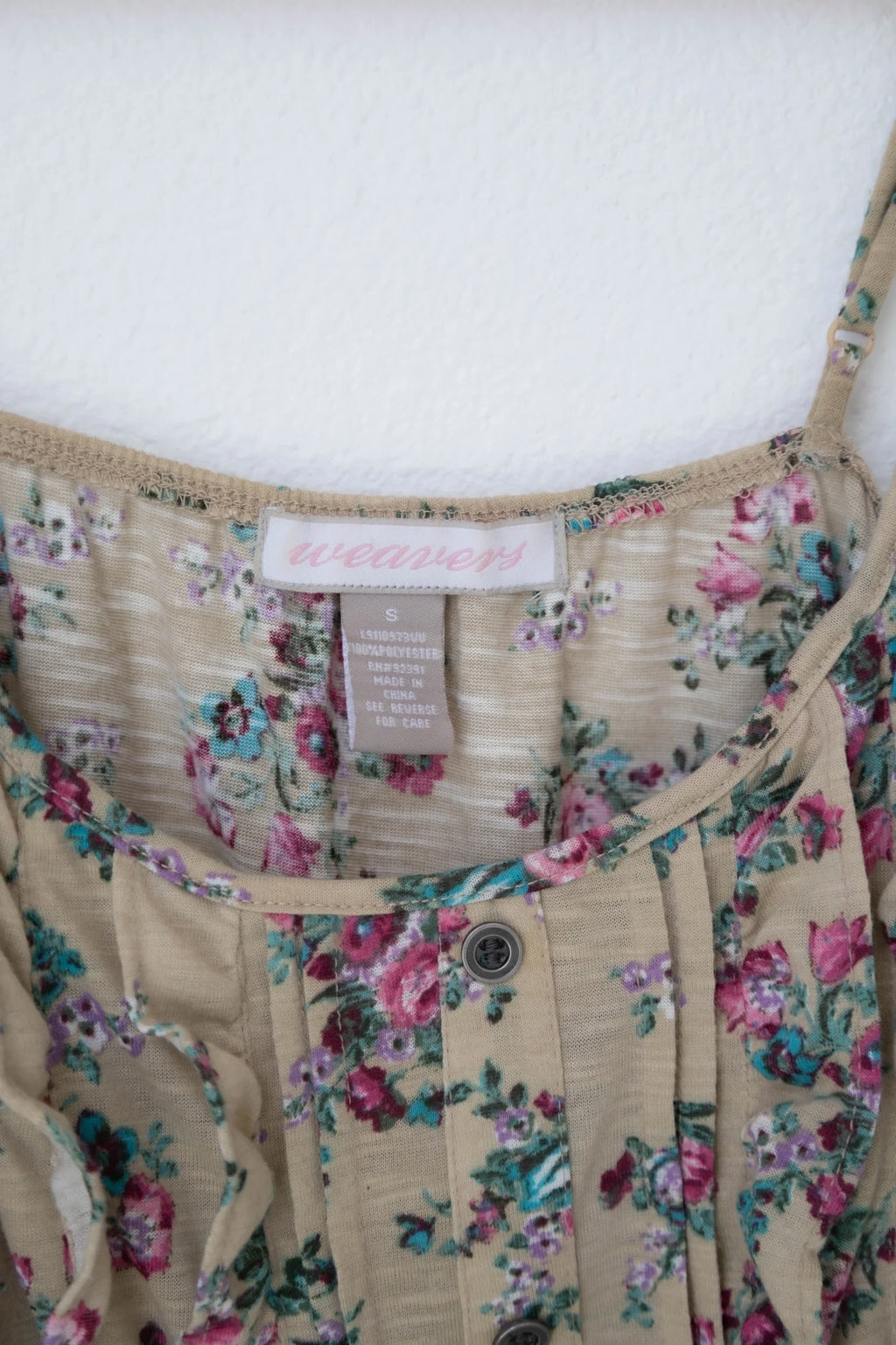 Floral Brown Camisole Ruffle Top (Small)