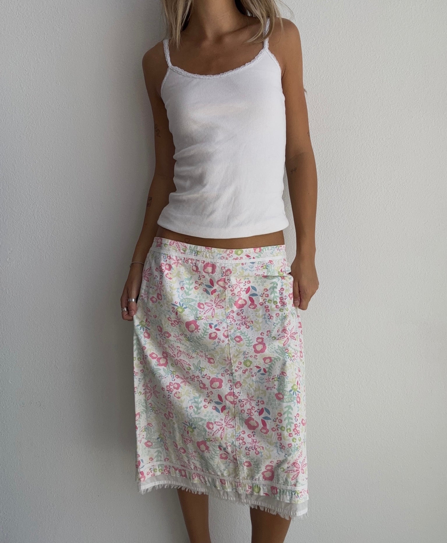 Pastel Floral Midi Skirt (8)