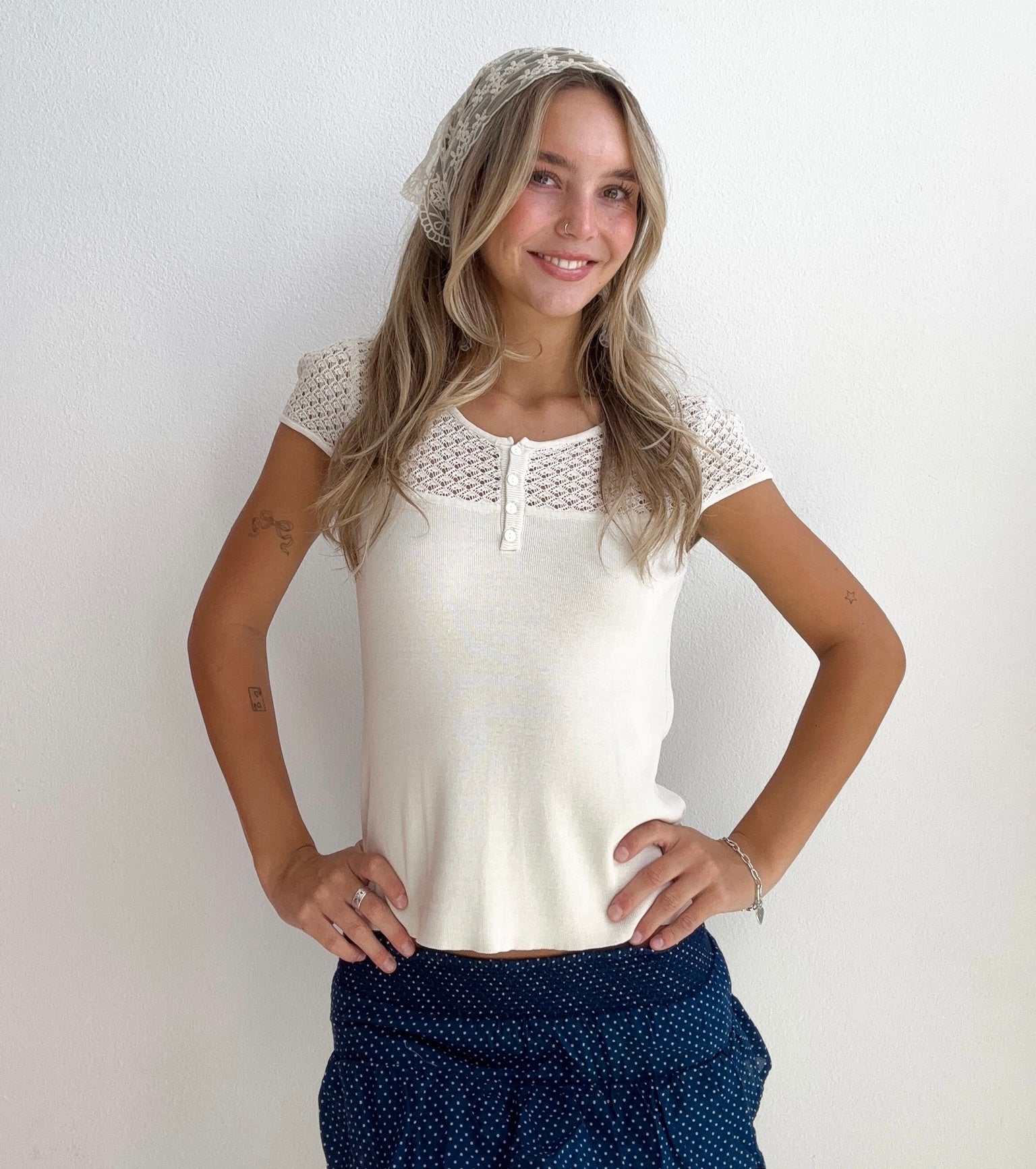 Crochet Lace Blouse Top (Small)