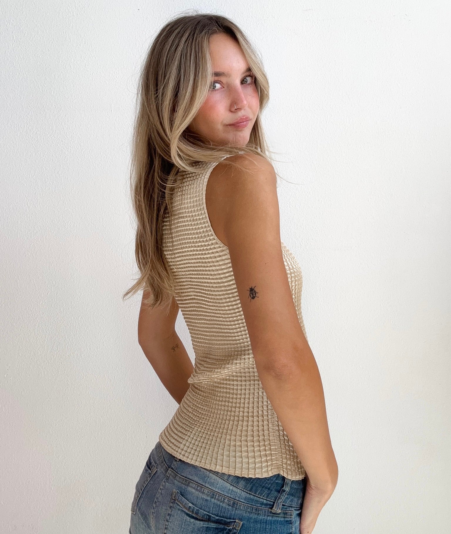 Gold Metallic Textured Top (Small)