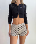 Polka Dot Mini Low Rise Hot Shorts (XS)