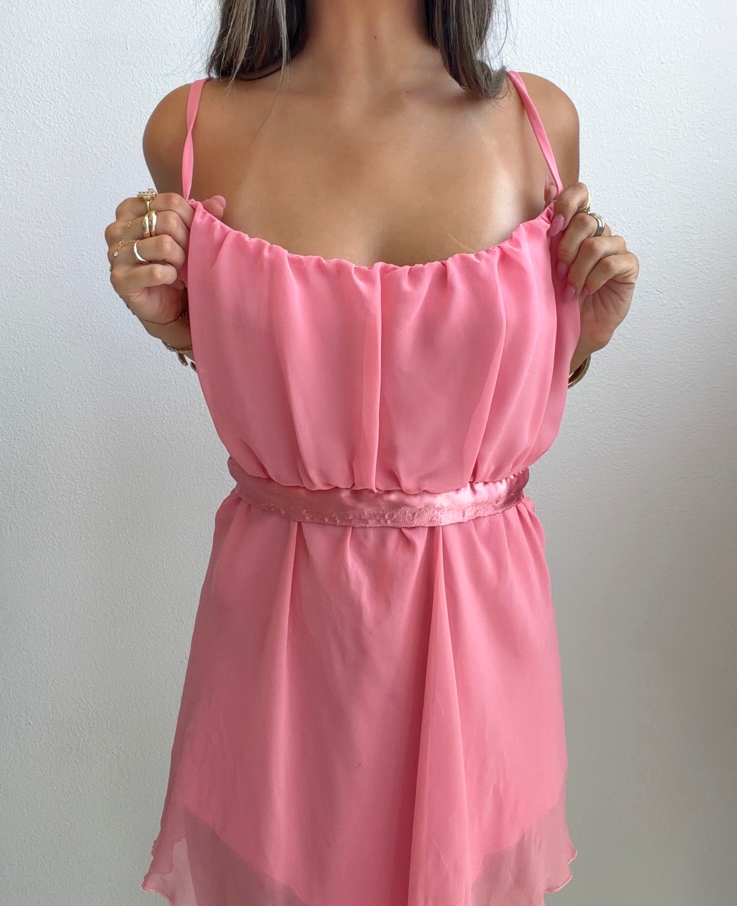Pink Chiffon Handkerchief Top (XL)