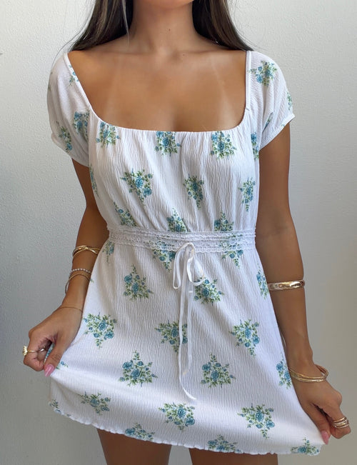 Blue Floral Floral Empire Top (L/XL)
