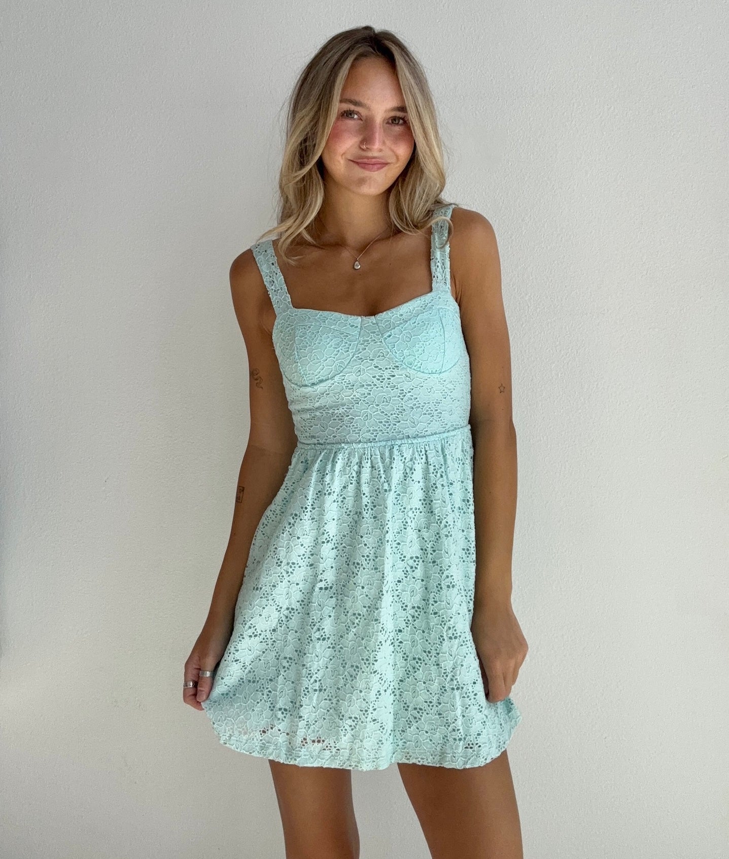 Mint Lace Babydoll Dress (XS)