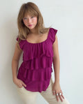 Raspberry Ruffle Romance Top (Small)