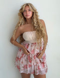 Pink Rose Tiered Mini Dress (Medium)