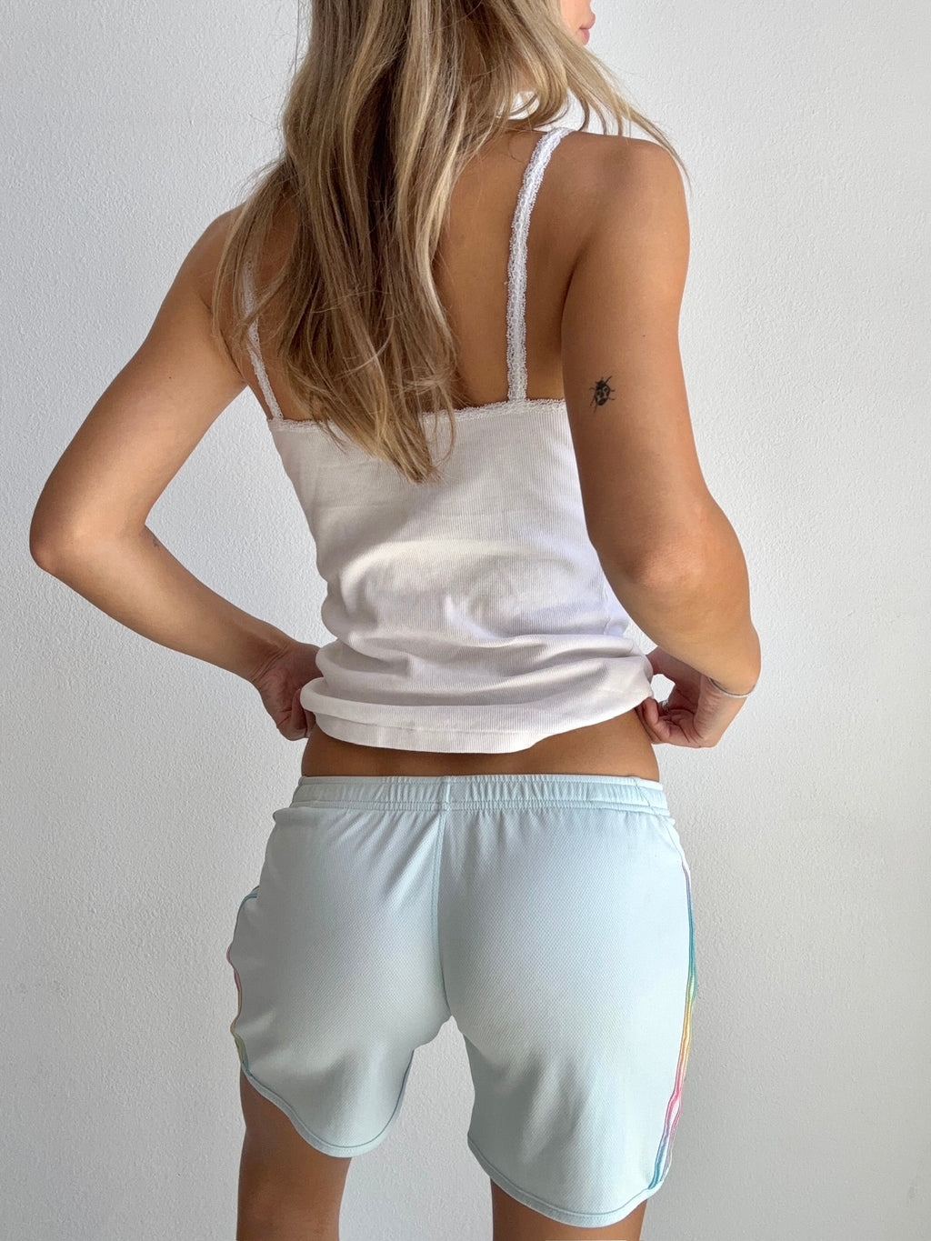 Pastel Stripe Adidas Shorts (XS)
