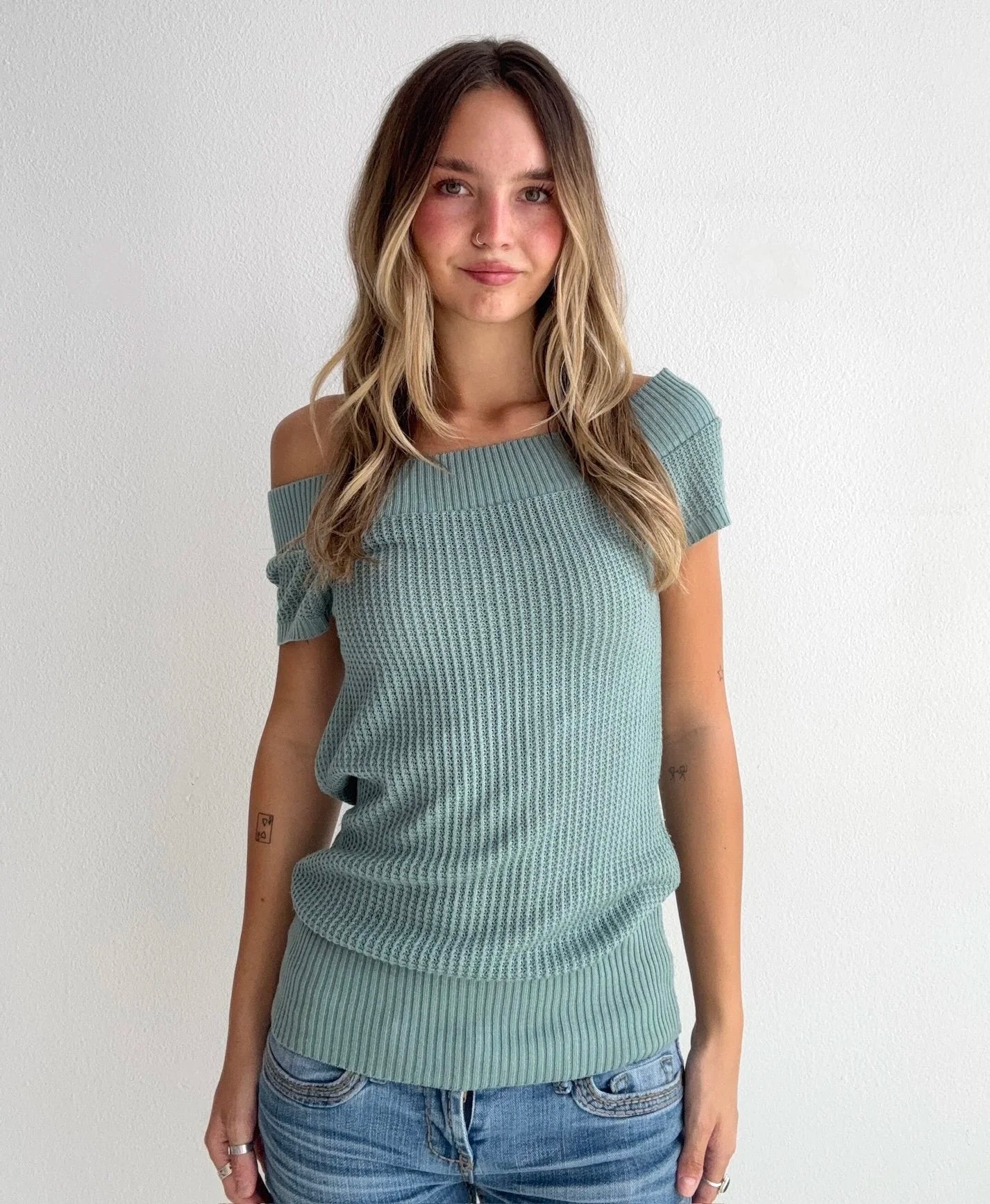 Off the Shoulder Knit Top (Small)