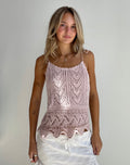 Blush Crochet Knit Tank (Small)