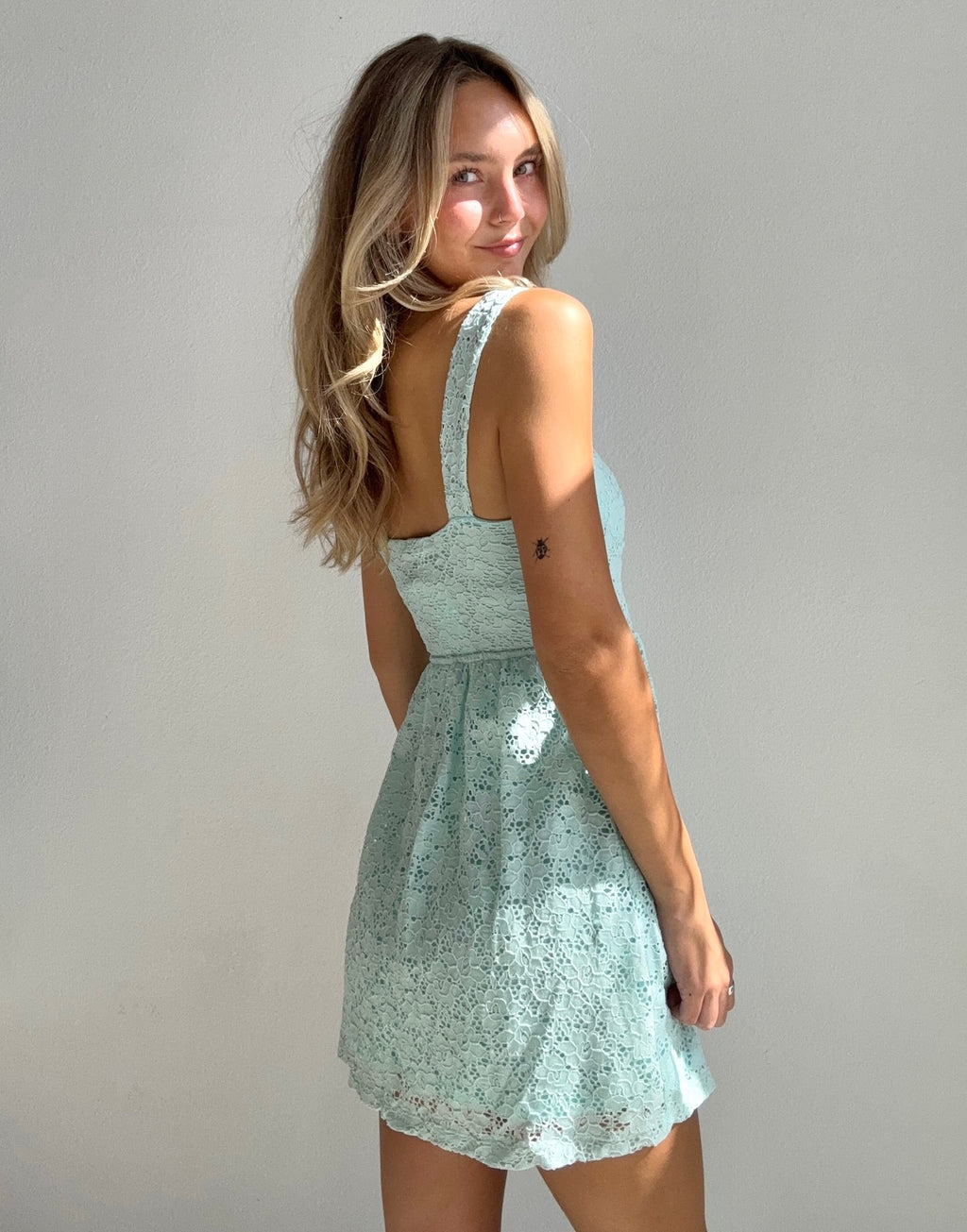 Mint Lace Babydoll Dress (XS)