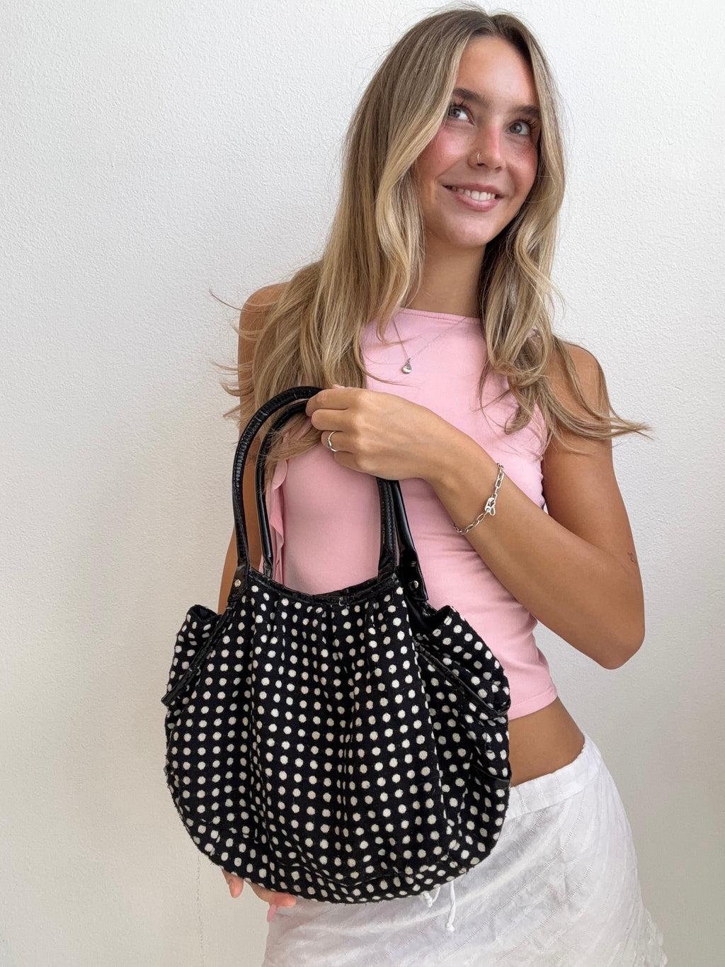 Black Polka Dot Shoulder Bag