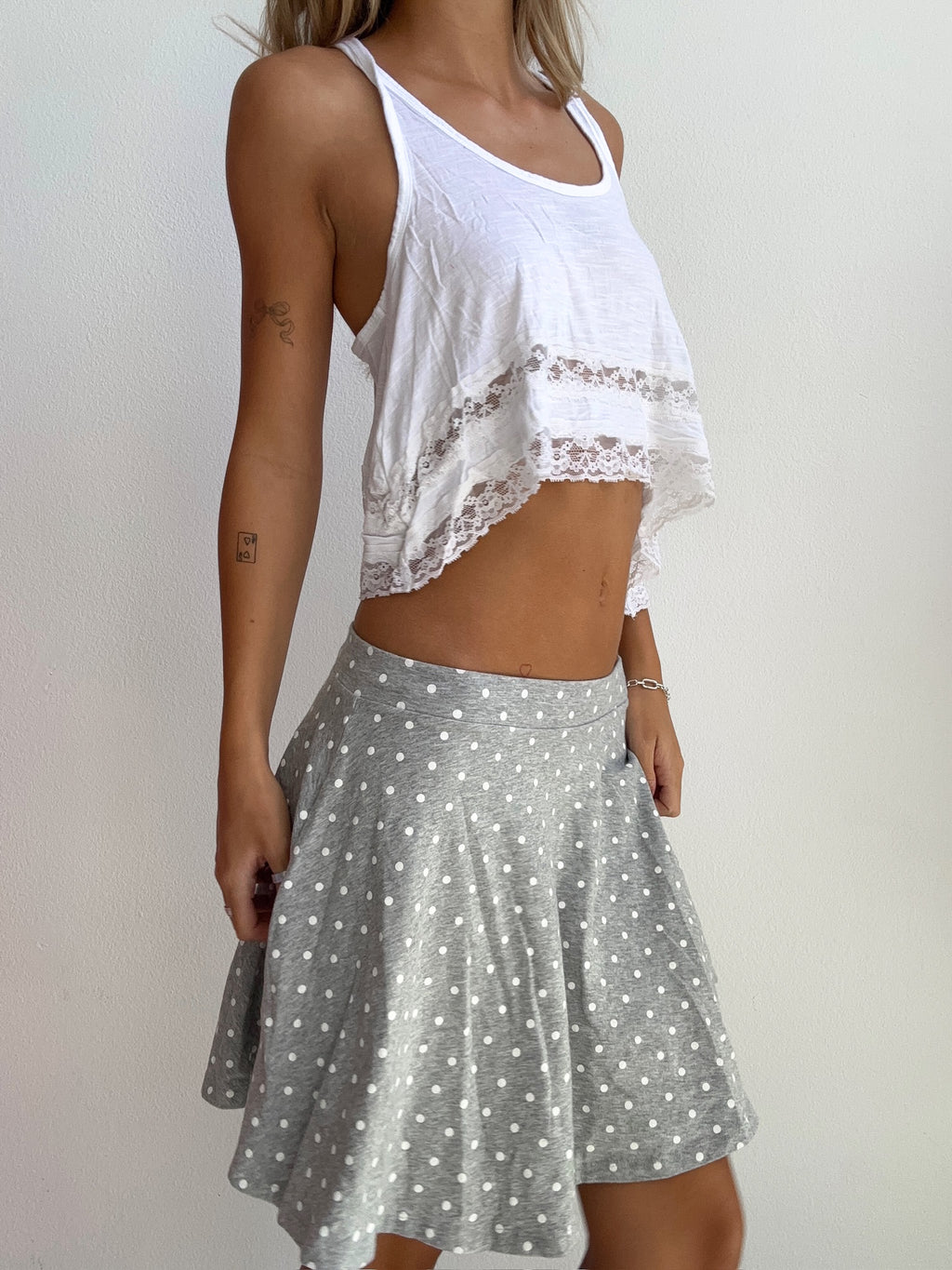 Heather Dot Skater Skirt (Small)