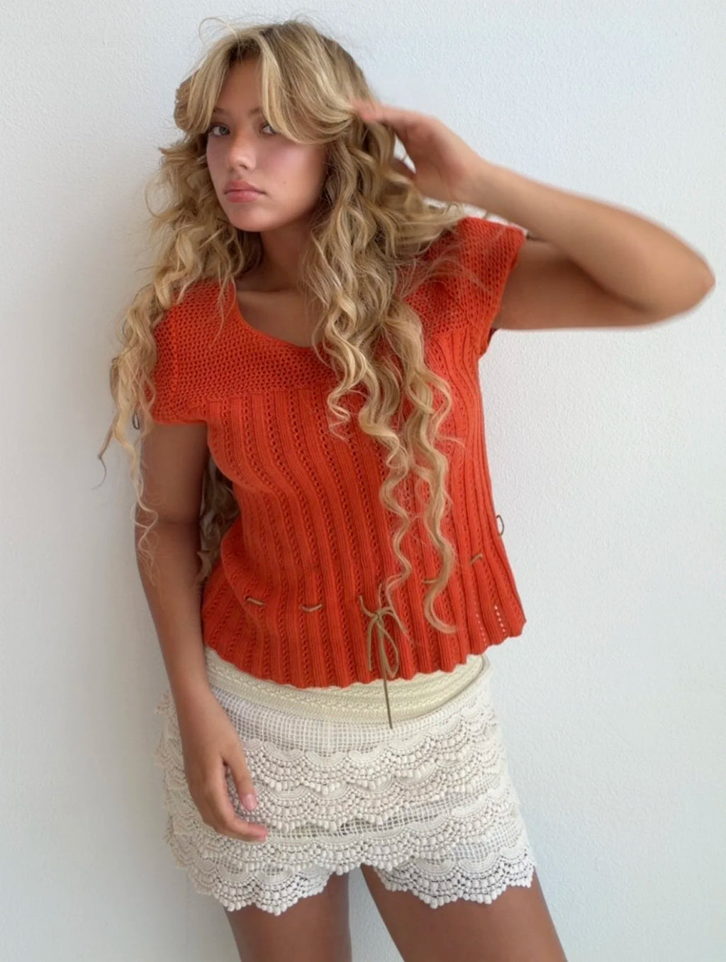 Burnt Orange Knit Top (Medium)