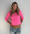 Hot Pink Rhinestone Hoodie Top (Small)