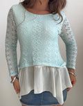 Mint Crochet Peplum Top (Medium)
