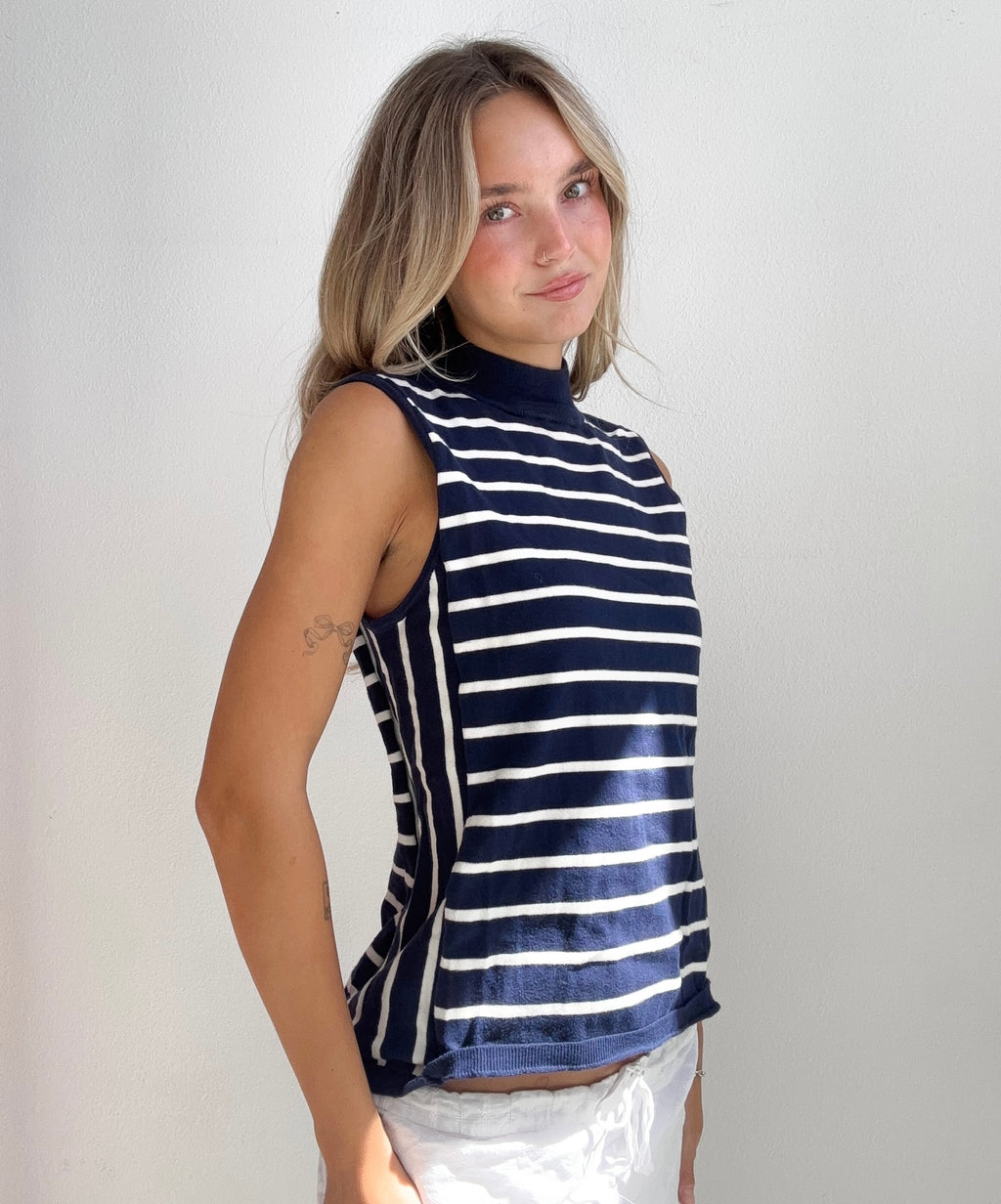 Midnight Sailor Mock Neck Tank (Medium)