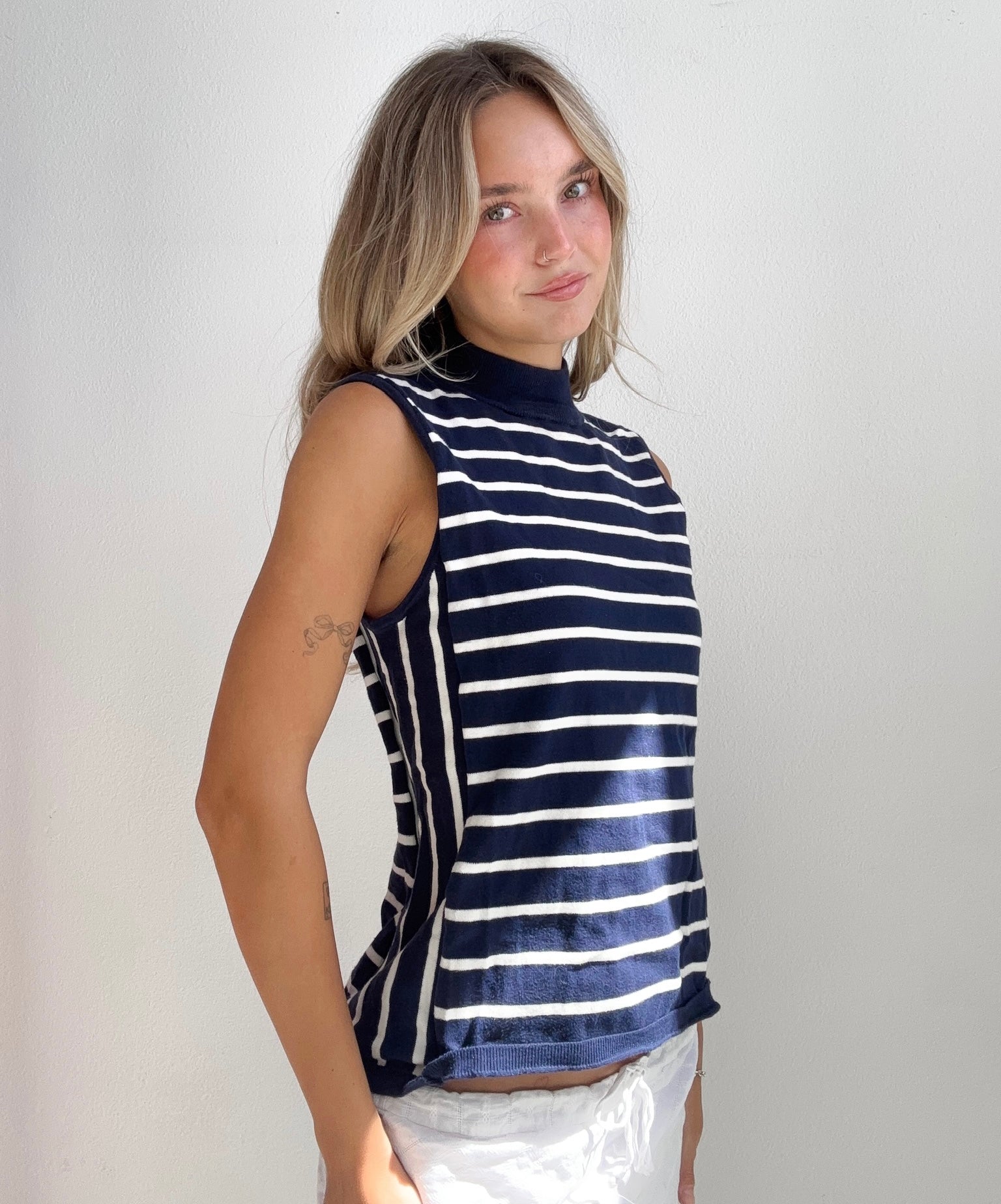 Midnight Sailor Mock Neck Tank (Medium)