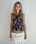 Black Paisley Print Tank (Small)