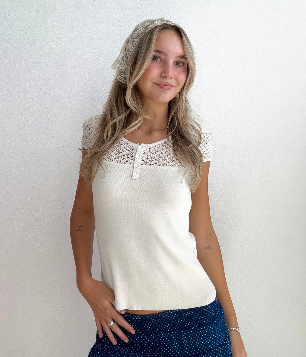 Crochet Lace Blouse Top (Small)