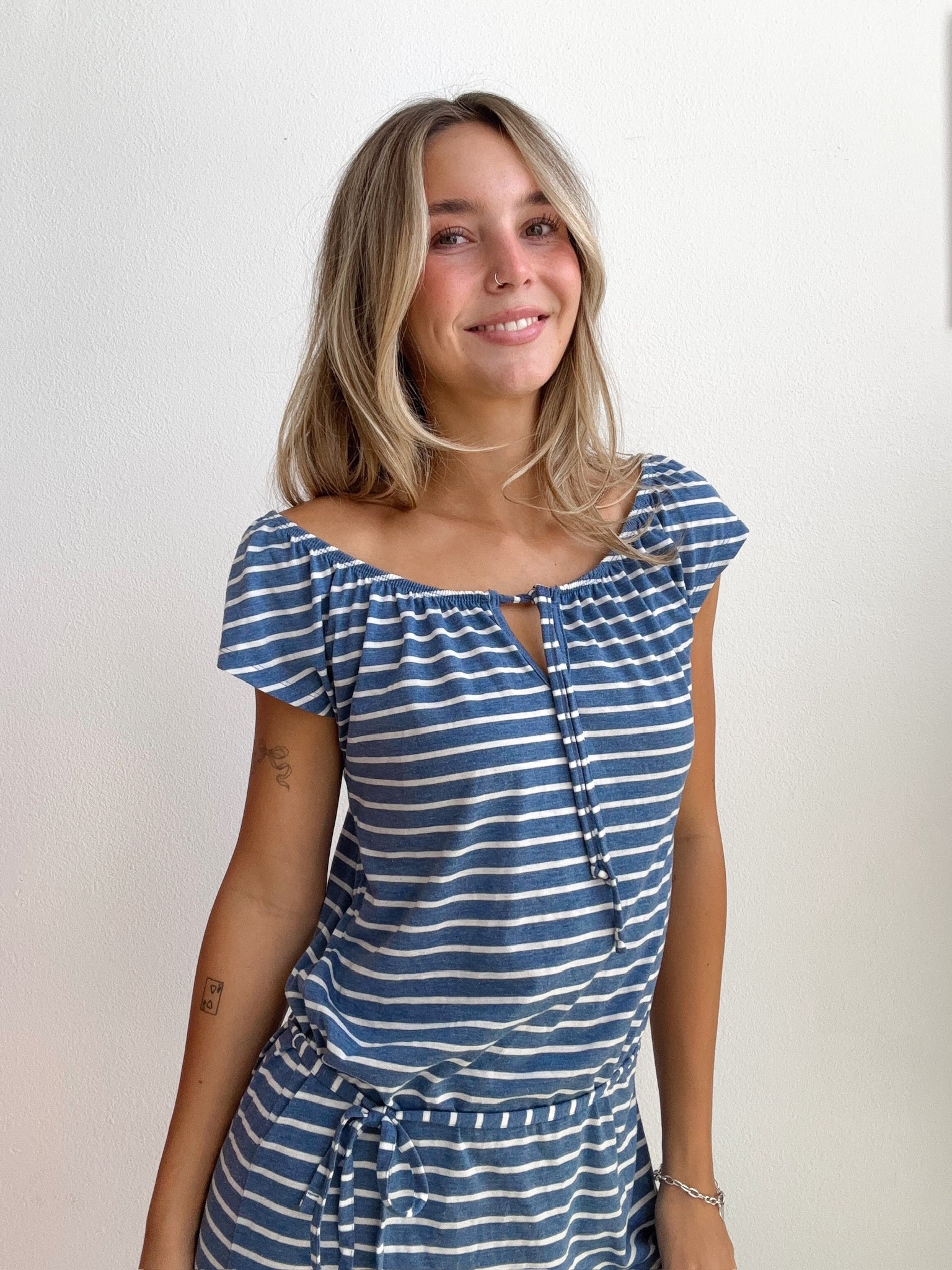 Seaside Stripe Knit Dress (Small)