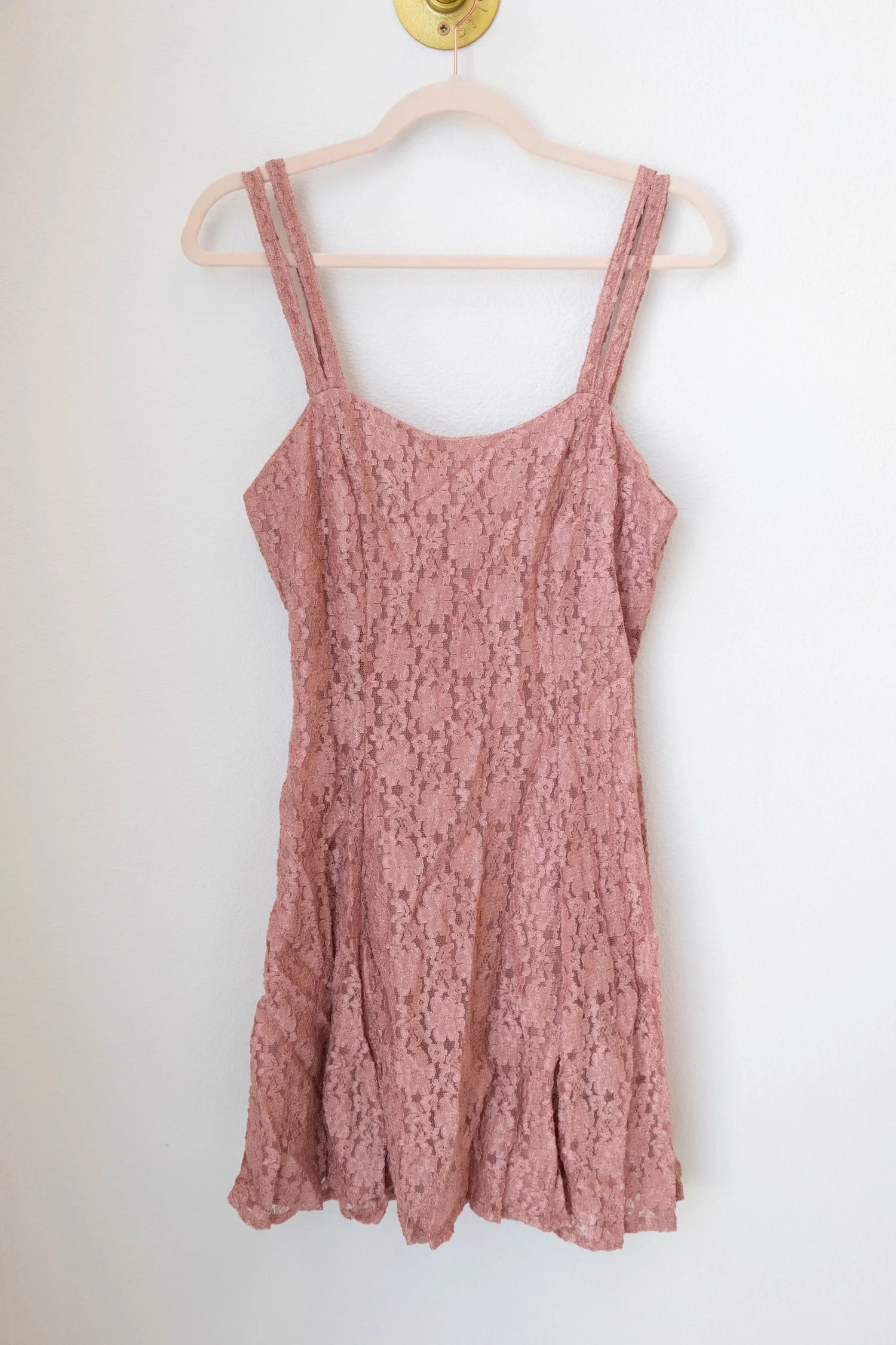 Dusty Pink Lace Dress (Small)