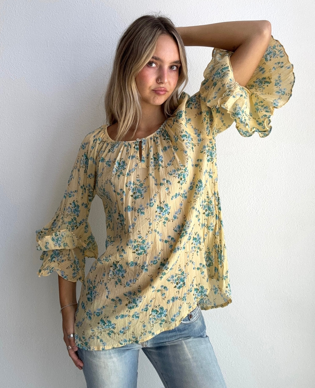 Butter Yellow Bluebell Blouse (Medium)